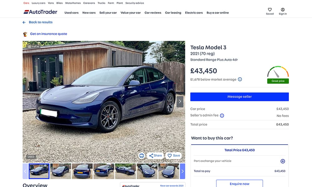 Auto Trader homepage