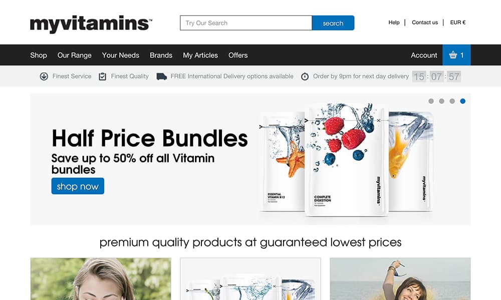 Myvitamins homepage