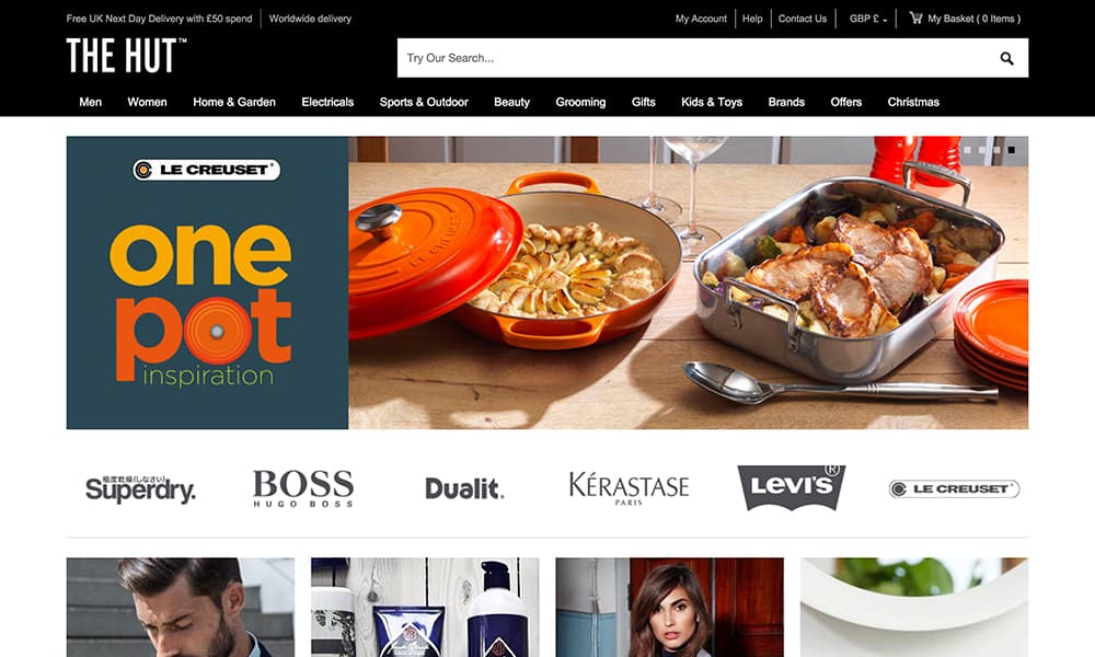 The Hut homepage